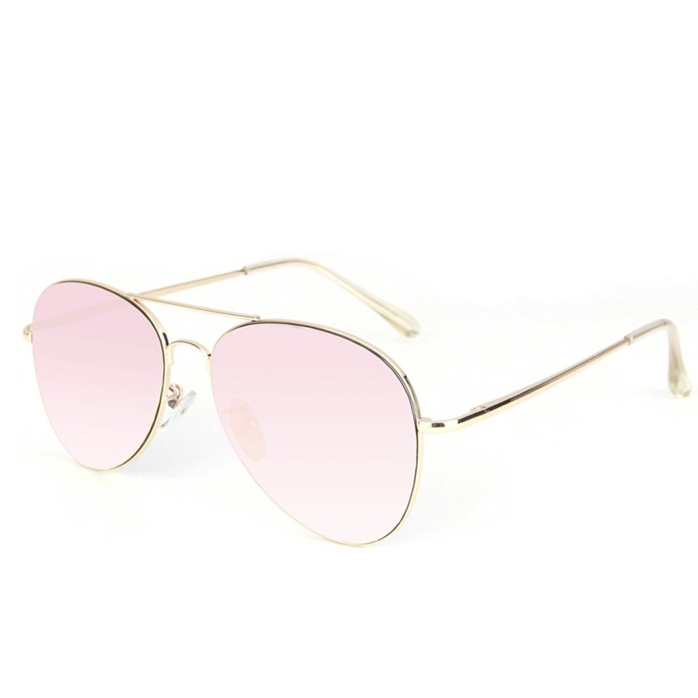 😎 Pink Classic Aviator Sunglasses gold frames